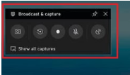 image of a computer screen showing the " camera icon" option to select Once the overlay appears